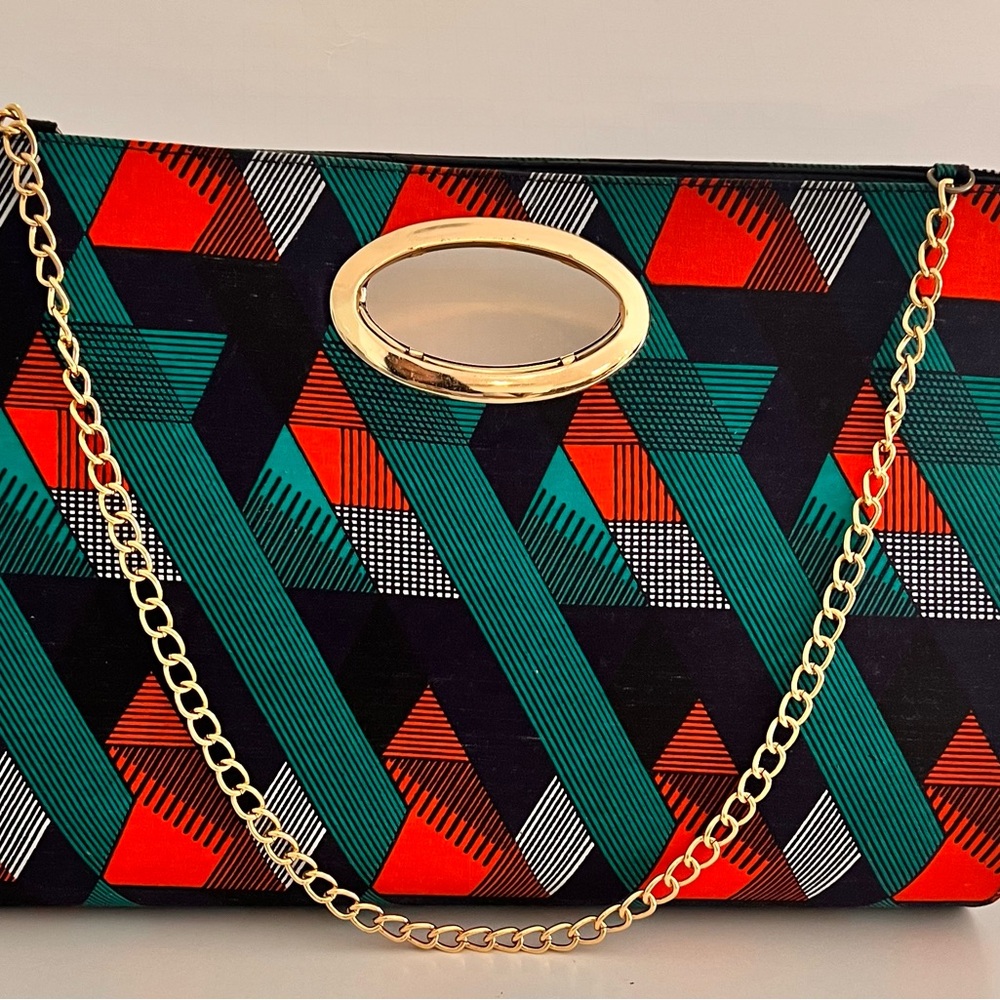 🌹African Print Handmade Purse Bag With Chain/African Print Handbag/Women Handbag